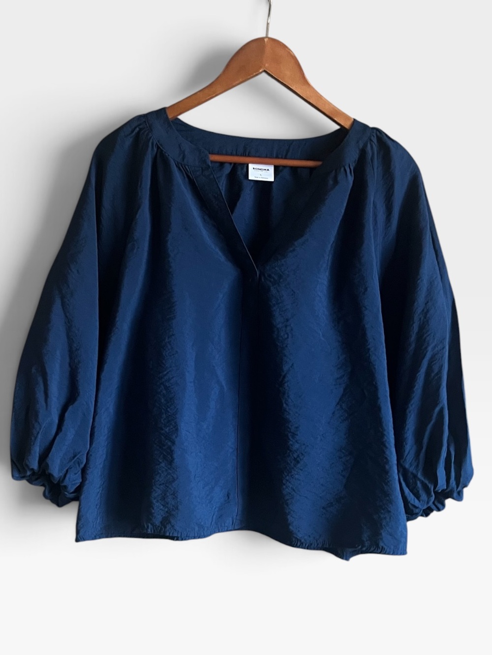 Beautiful Navy Peasant Top